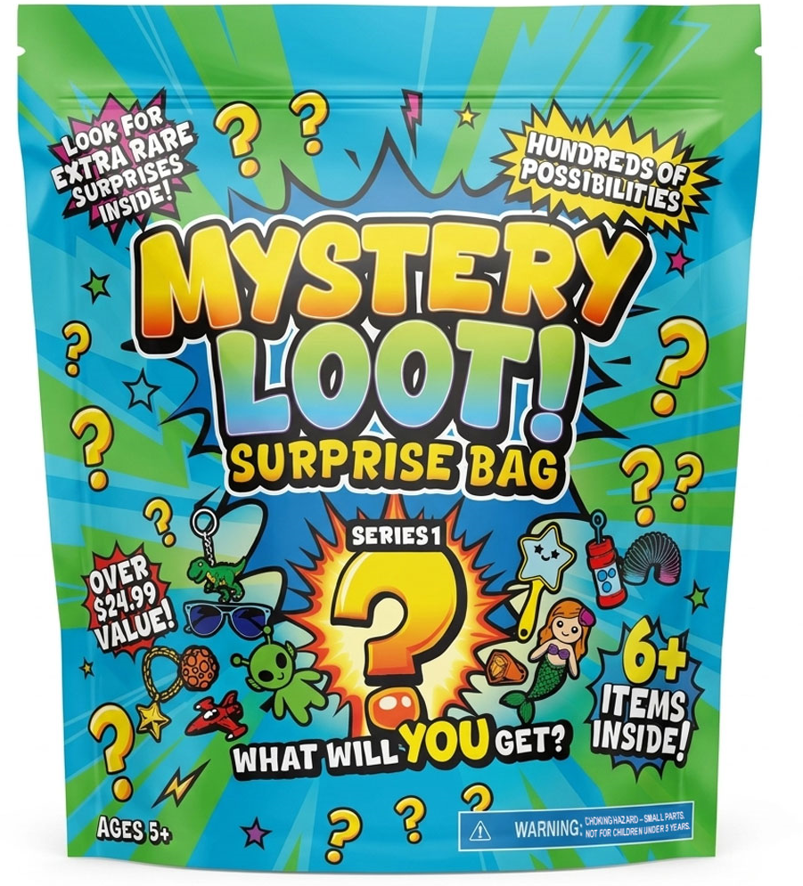 Mystery Loot! Surprise Bag Series 1 retail package with 6+ items inside and over $24.99 in value